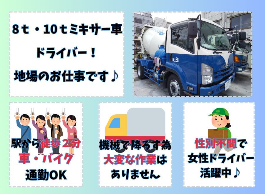 大沢生コン株式会社（東京都杉並区）の大型トラックドライバー（正社員）の求人[23228]｜シン・ノルワークス